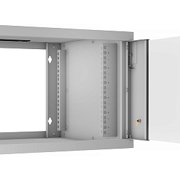 Cabeus, WSC-05D-6U55/45, шкаф телекоммуникационный настенный 19" 6U, серия LIGHT разборный, дверь стекло, цвет серый
