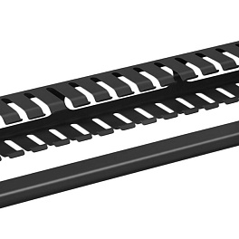 Cabeus, JB07-1U-BK, кабельный органайзер 19" 1U с крышкой, металлический, цвет черный (RAL9004)
