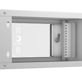 Cabeus, WSC-05D-4U55/45, шкаф телекоммуникационный настенный 19" 4U, серия LIGHT разборный, дверь стекло, цвет серый