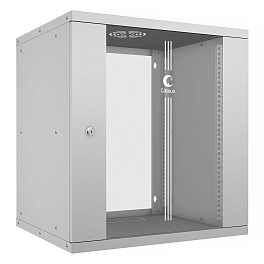 Cabeus, WSC-05D-12U55/45, шкаф телекоммуникационный настенный 19" 12U, серия LIGHT разборный, дверь стекло, цвет серый