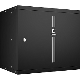 Cabeus, WSC-05D-9U55/45m-BK, шкаф телекоммуникационный настенный 19" 9U, серия LIGHT разборный, дверь металл, цвет черный