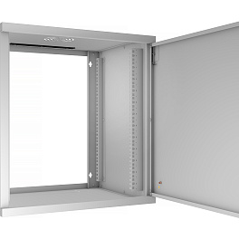 Cabeus, WSC-05D-12U55/45m, шкаф телекоммуникационный настенный 19" 12U, серия LIGHT разборный, дверь металл, цвет серый