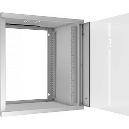 Cabeus, WSC-05D-12U55/45, шкаф телекоммуникационный настенный 19" 12U, серия LIGHT разборный, дверь стекло, цвет серый
