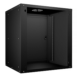 Cabeus, WSC-05D-12U55/45m-BK, шкаф телекоммуникационный настенный 19" 12U, серия LIGHT разборный, дверь металл, цвет черный
