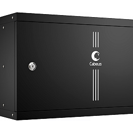 Cabeus, WSC-05D-6U55/45m-BK, шкаф телекоммуникационный настенный 19" 6U, серия LIGHT разборный, дверь металл, цвет черный