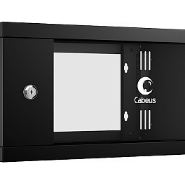 Cabeus, WSC-05D-4U55/45-BK, шкаф телекоммуникационный настенный 19" 4U, серия LIGHT разборный, дверь стекло, цвет черный