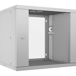Cabeus, WSC-05D-9U55/45, шкаф телекоммуникационный настенный 19" 9U, серия LIGHT разборный, дверь стекло, цвет серый