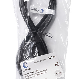 Cabeus, PC-186-VDE-1.2M, кабель питания компьютера (Schuko+C13) (3x0.75). 1.2м