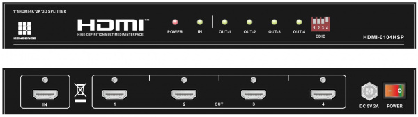KENSENCE HDMI-0104HSP - Разветвитель сигнала HDMI 1 в 4, до 2K x 4K KENSENCE HDMI-0104HSP - Разветвитель сигнала HDMI 1 в 4, до 2K x 4K