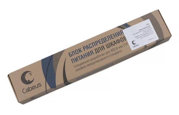 Cabeus, PDU-9P-2EU, блок евророзеток для 19" шкафов, горизонтальный, 9 розеток, 16 A, без выключателя, шнур 2м, алюминиевый корпус, немецкий стандарт Cabeus, PDU-9P-2EU, блок евророзеток для 19" шкафов, горизонтальный, 9 розеток, 16 A, без выключателя, шнур 2м, алюминиевый корпус, немецкий стандарт