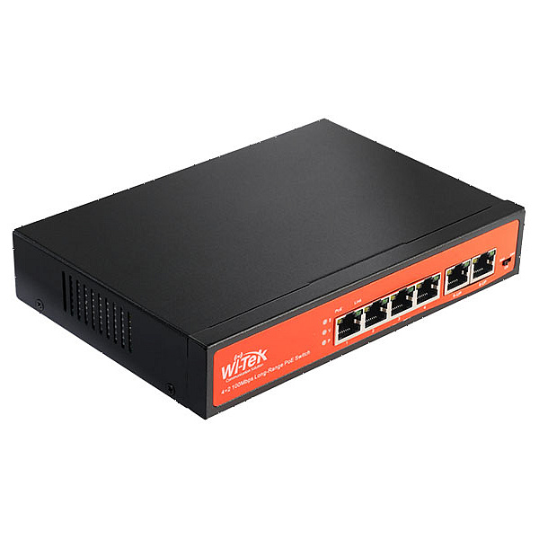 Wi-Tek WI-PS205 (v4), коммутатор неуправляемый PoE 65Вт, порты 4PoE Wi-Tek WI-PS205 (v4), коммутатор неуправляемый PoE 65Вт, порты 4PoE
