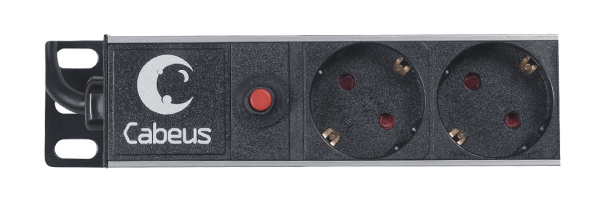 Cabeus, PDU-13P-F-2EU, блок евророзеток для 19" шкафов, 13 розеток, фильтр, 16 A, без выключателя, шнур 2м, алюминиевый корпус, немецкий стандарт Cabeus, PDU-13P-F-2EU, блок евророзеток для 19" шкафов, 13 розеток, фильтр, 16 A, без выключателя, шнур 2м, алюминиевый корпус, немецкий стандарт