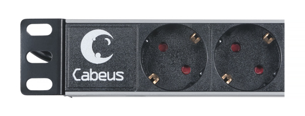 Cabeus, PDU-9P-2EU, блок евророзеток для 19" шкафов, горизонтальный, 9 розеток, 16 A, без выключателя, шнур 2м, алюминиевый корпус, немецкий стандарт Cabeus, PDU-9P-2EU, блок евророзеток для 19" шкафов, горизонтальный, 9 розеток, 16 A, без выключателя, шнур 2м, алюминиевый корпус, немецкий стандарт