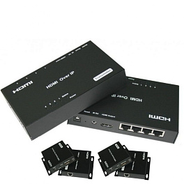 Ретранслятор HDMI сигнала через TCP/IP RJ45 (комплект)
