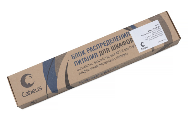 Cabeus, PDU-8P-2EU, блок евророзеток для 19" шкафов, горизонтальный, 8 розеток, 16 A, выключатель, шнур 2м, алюминиевый корпус, немецкий стандарт Cabeus, PDU-8P-2EU, блок евророзеток для 19" шкафов, горизонтальный, 8 розеток, 16 A, выключатель, шнур 2м, алюминиевый корпус, немецкий стандарт