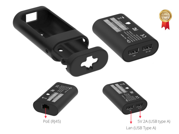 Qbic AC-620, POE-адаптер для TD-0350, RJ45, USBx2 Qbic AC-620, POE-адаптер для TD-0350, RJ45, USBx2